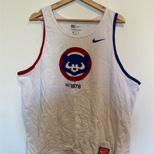 Nike White and Red Cubs Tank Top